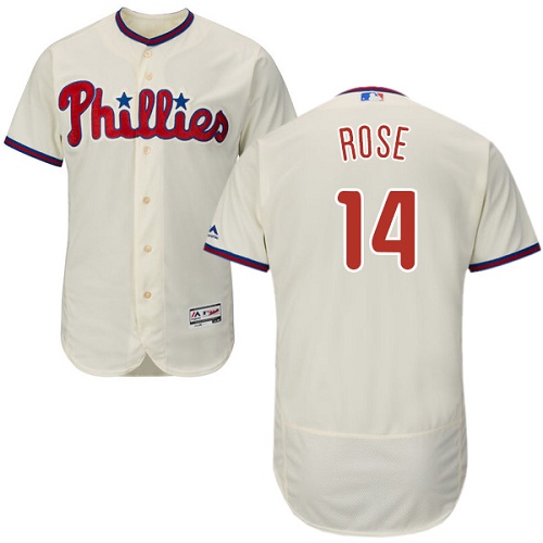 Phillies #14 Pete Rose Cream Flexbase Authentic Collection Stitched MLB Jersey